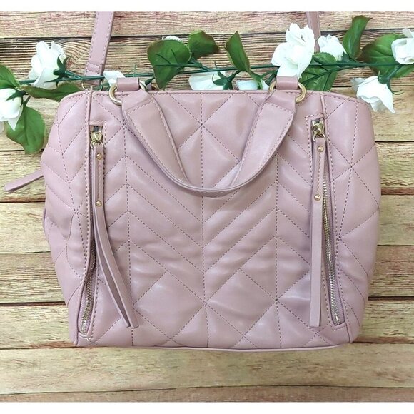 Urban Expressions Simon Satchel Vegan Leather Quilted Purse Large Dimensions: 12 - Picture 1 of 12